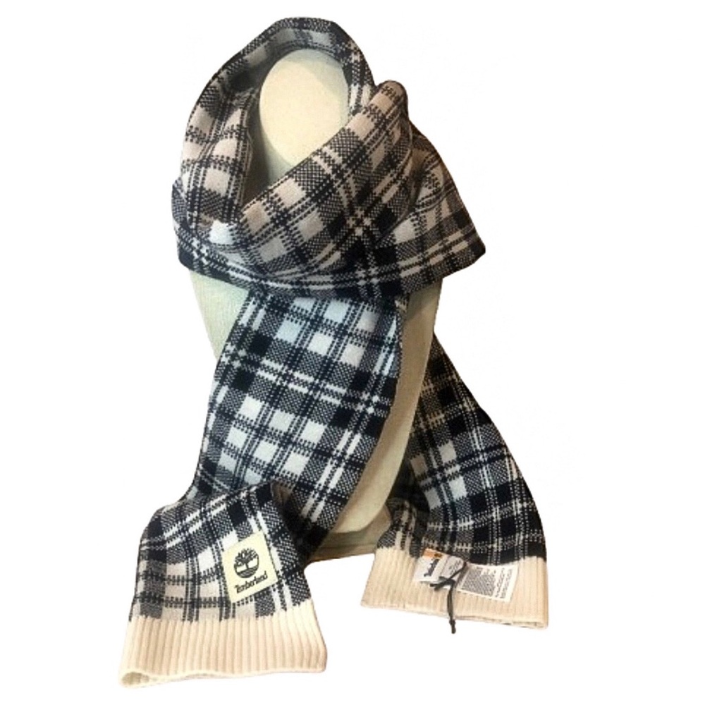 TIMBERLAND Plaid Flat Knit Scarf NWT